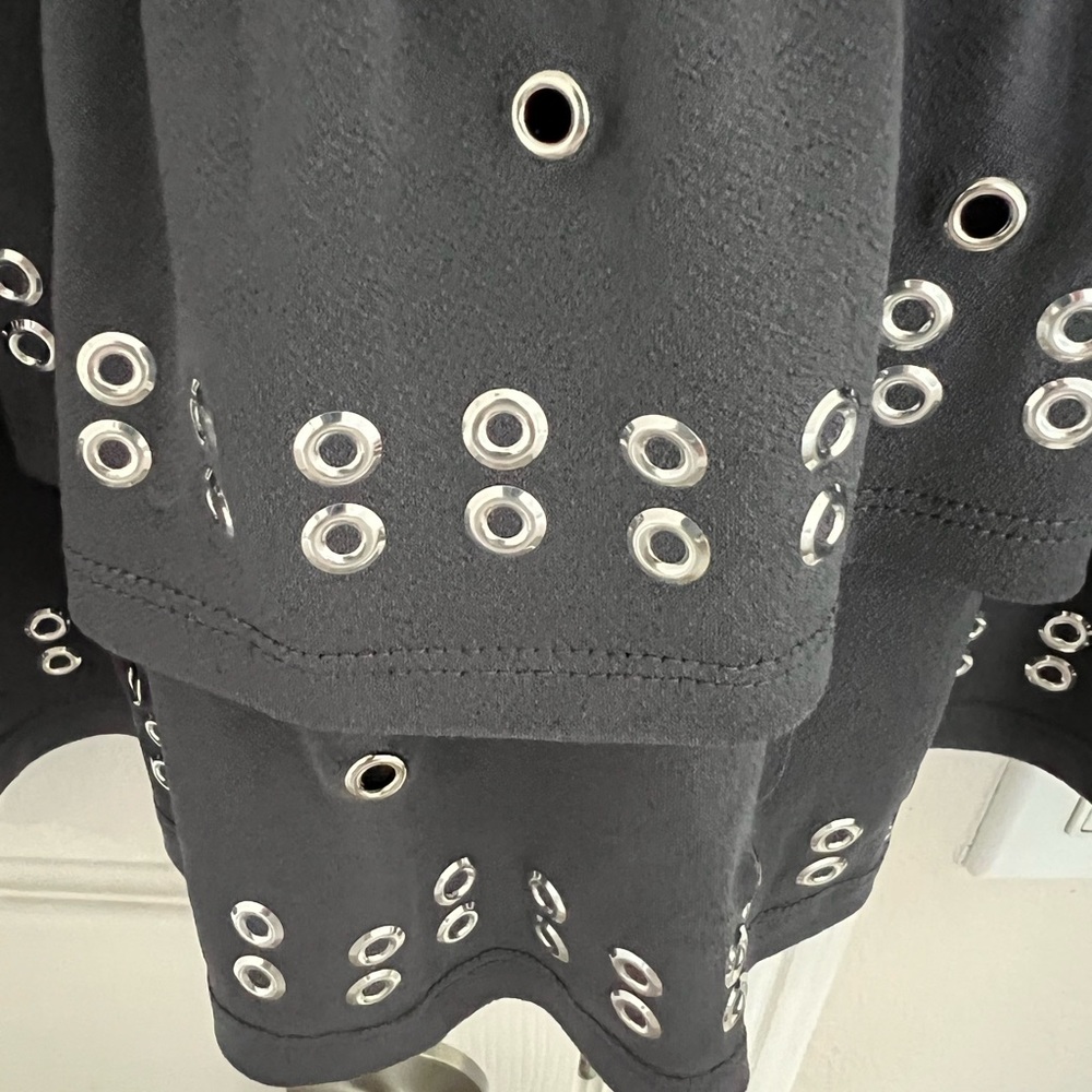 Belldini blouse. Slate Grey with decorative silver grommets. - Picture 4 of 7